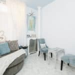 meditation room with comfortable seating