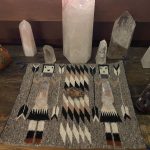 Sacred crystal grid for energy healing and intention setting at Pyramid Wellness